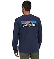 Patagonia P-6 Logo Responsibili-Tee® - Herren-Langarmshirt, Dark Blue