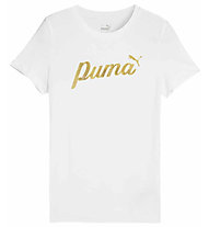 Puma Essential Script Metallic Jr - T-shirt - ragazzo, White