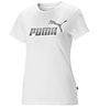 Puma Essentials-Metallic Logo Tee - T-Shirt - Damen, White/Grey