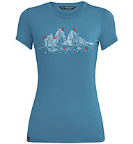 Salewa Graphic Dri-Rel W S/S Tee - T-Shirt - Damen, Light Blue/White/Red
