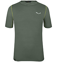 Salewa Pedroc Wool - T-shirt trekking - uomo, Dark Green/Green