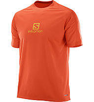 Salomon Stroll Logo Tee M Herren Wandershirt kurzärmelig, Orange