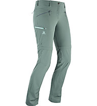 Salomon Wayfarer Straight Zip P - pantaloni zip-off trekking - donna, Green