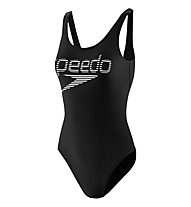 Speedo Summer Stripe Logo Deep U-Back Swimsuit - Badeanzug - Damen, Black