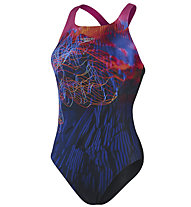 Speedo Placement Digital Medalist - costume intero - donna, Blue/Black/Pink/Red