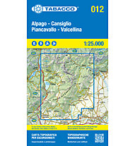 Tabacco Carta nr. 012 Alpago - Cansiglio - Piancavallo - Valcellina - 1:25.000, Undefined