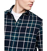 Tommy Jeans Check Flannel M - camicia maniche lunghe - uomo, Dark Blue/Green