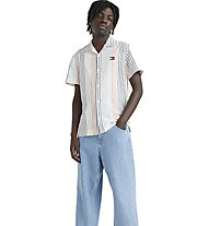 Tommy Jeans Clsc Linen Mini Stripe M - Hemden - Herren, White