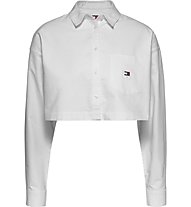 Tommy Jeans Cropped Badge W - camicia maniche lunghe - donna, White