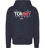 Tommy Jeans Essential Graphic - felpa con cappuccio - uomo, Dark Blue/Red/White