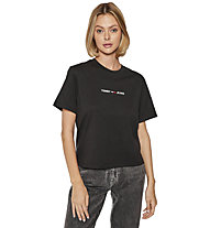 Tommy Jeans Linear Logo - T-shirt - donna, Black