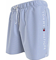 Tommy Jeans Medium Drawstring Stripe M - Badehose - Herren, White/Light Blue 