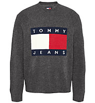 Tommy Jeans Melange Flag - Pullover - Herren, Dark Grey