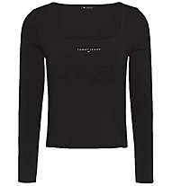 Tommy Jeans Metallic Linear W - maglia maniche lunghe - donna, Black