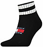 Tommy Jeans Quarter Sport Stripes - kurze Socken, Black/White