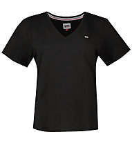 Tommy Jeans Slim Soft V Neck - T-shirt - donna, Black
