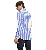Tommy Jeans Stretch Popeline Stripe - camicia a maniche lunghe - uomo, Light Blue/white