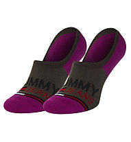 Tommy Jeans TH Uni No Show High Cut 2P - calzini corti - uomo, Dark Green/Purple