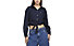 Tommy Jeans Tie Front Cropped - camicia maniche lunghe - donna, Dark Blue