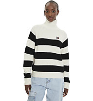 Tommy Jeans Tjw Stripe Mockneck - Pullover - Damen, Black/White