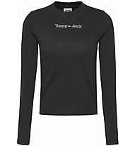 Tommy Jeans W Serif Linear - Langarmshirts - Damen, Black