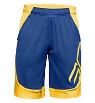 Under Armour Curry Boys Basketball Short - pantaloni corti basket - bambino, Blue/Yellow