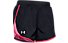 Under Armour Fly-By 2.0 - pantaloni corti running - donna, Black/Red/Pink