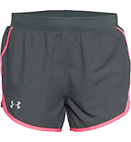 Under Armour Fly By 2.0 W - pantaloni corti running - donna, Dark Grey/Pink