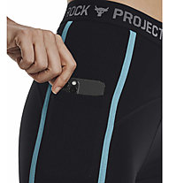 Under Armour Project Rock Ankle Q2 W - pantaloni fitness - donna, Black/Light Blue