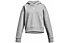 Under Armour Rival Fleece Crop Jr - felpa con cappuccio - ragazza, Grey