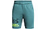 Under Armour Tech Logo Jr - pantaloni fitness - bambino, Light Blue/Green