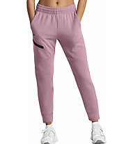 Under Armour Unstoppable Fleece W - pantaloni fitness - donna, Pink